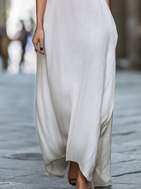 Cross-Halter Cutout Flowing Maxi Dress