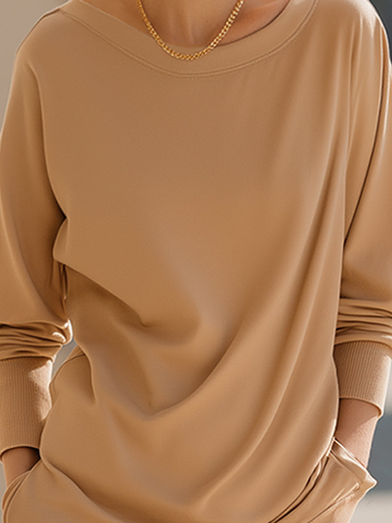 Camel Long Casual Sports Waist T-shirt