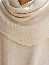 Oversized Draped Collar Asymmetrical Knit Sweater