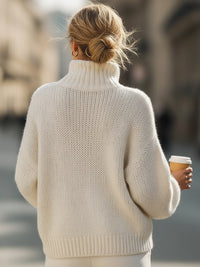 Oversized Cream Turtleneck Sweater