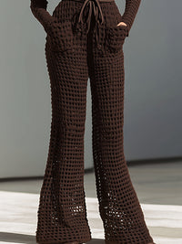 Dark Chocolate Textured Knit Jumpsuit