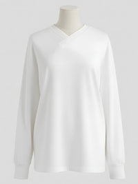 Black V-neck Layered Loose Knit Two-Piece Set