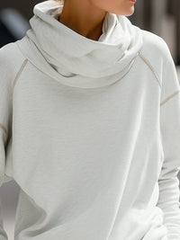 Cozy Draped Cowl-Neck Pullover