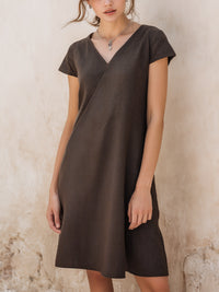 Short Sleeve Wrap-Style Mini Dress