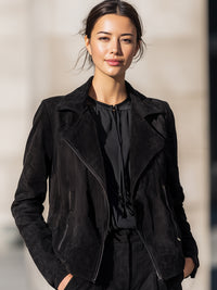 Black Suede Biker Jacket
