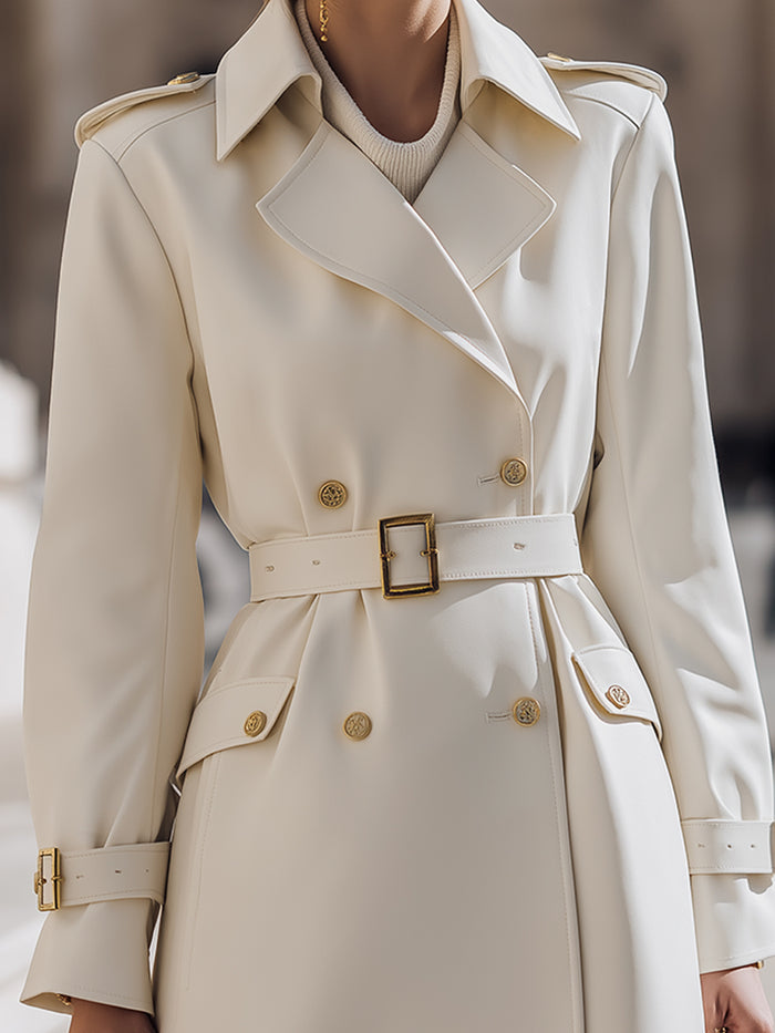 Double-breasted Tie Trench Coat Dress