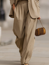Old-fashioned Pinstripe Casual Slim-fit Trousers