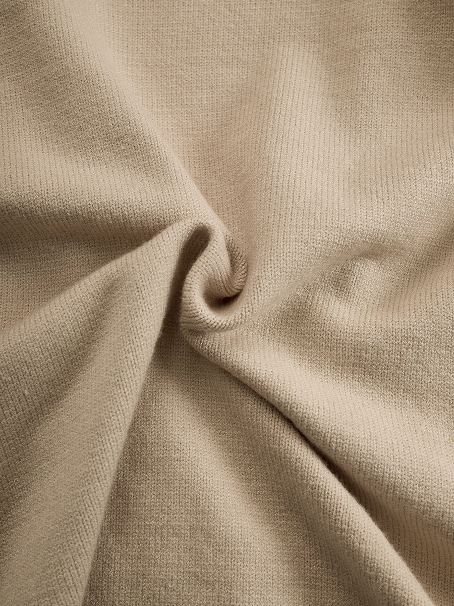 Taupe Draped Knit Wrap Top