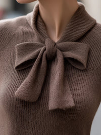 Mocha Bow Knit Top