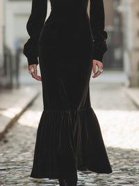 Velvet Victorian-Inspired Maxi Dress