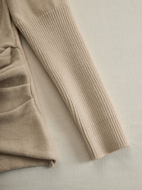 Taupe Draped Knit Wrap Top