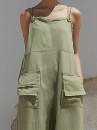 Sleeveless Utility Pocket Relaxed Jumpsuit
