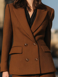 Double-Breasted Blazer Skirt Set