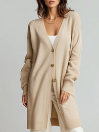 Long V-neck Knitted Cardigan