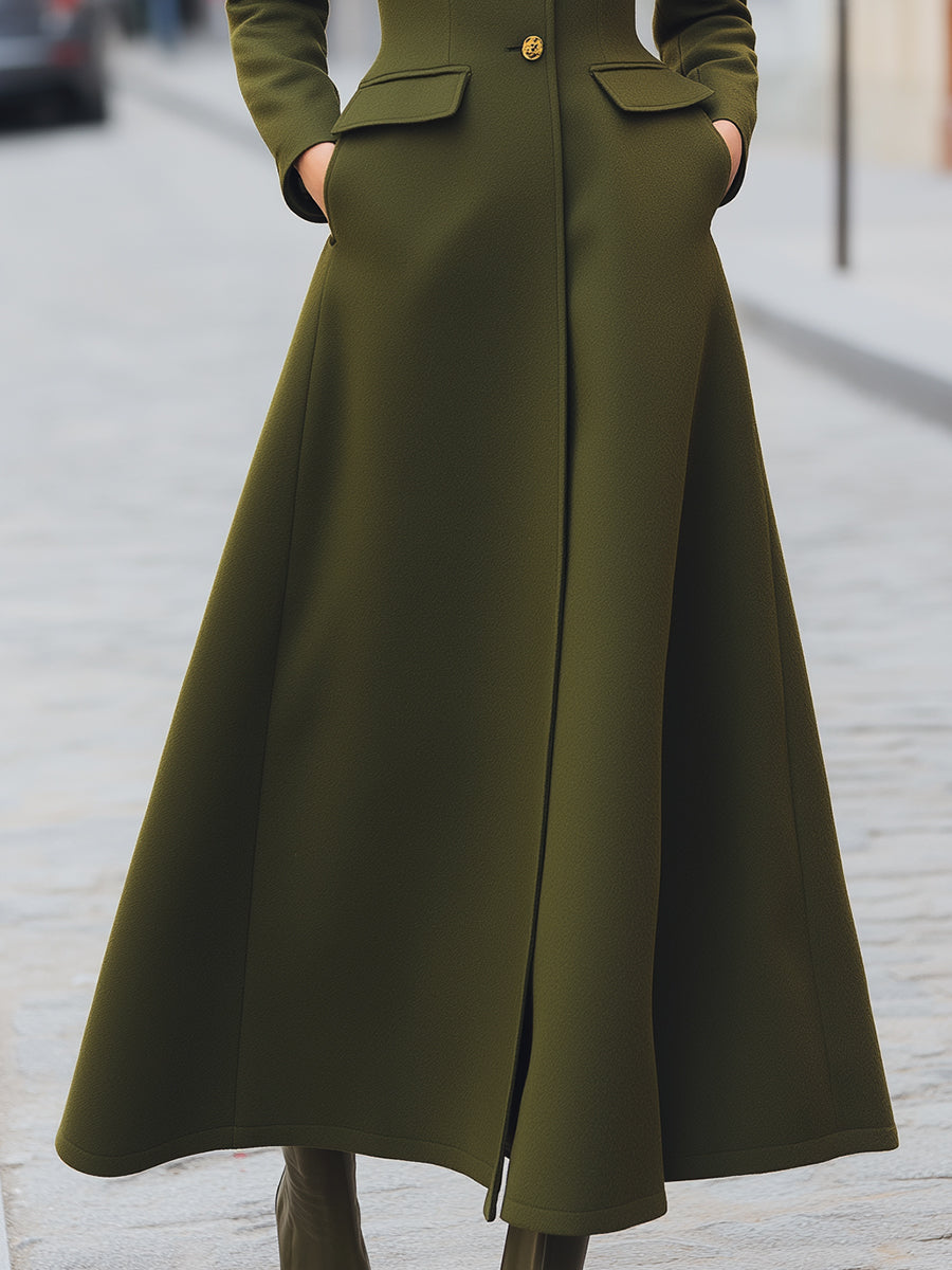 Longline Military-Inspired Coat Dress