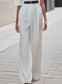 Asymmetric One-Shoulder Tailored Wide-Leg Jumpsuit
