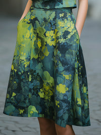 Sleeveless Printed Top & Midi Skirt Coordinated Set