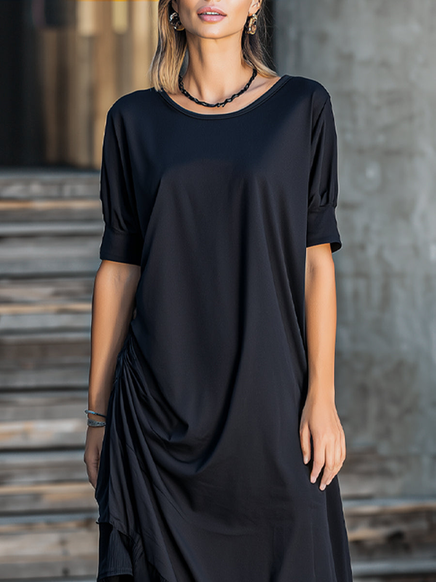 Elegant Draped Longline Dress