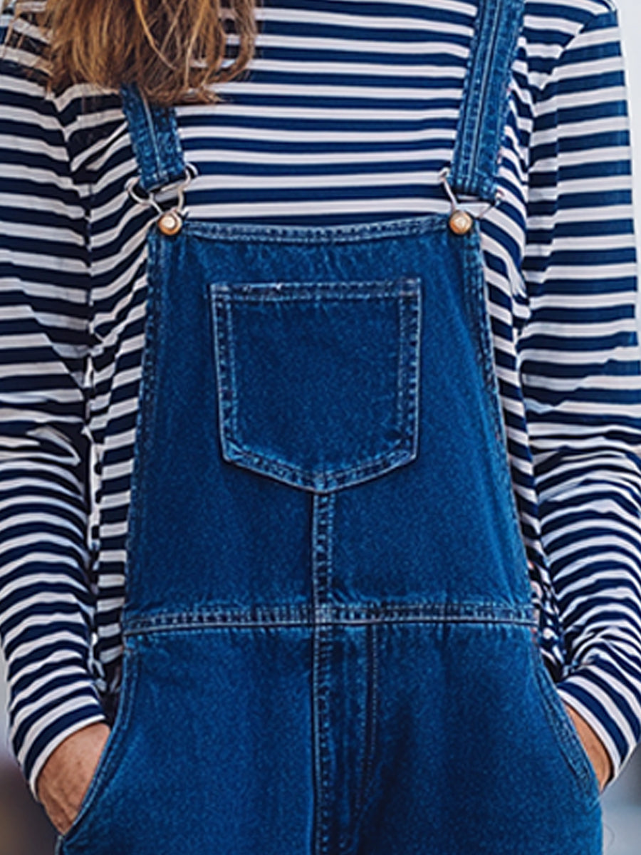 Casual And Fashionable Denim Overalls