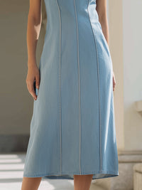 Strappy Seam-Detail Midi Dress