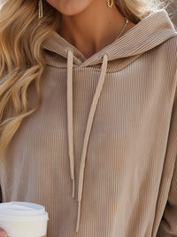 Camel Corduroy Oversized Hoodie