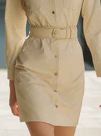 Belted Utility Shirt Dress