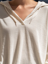 Ivory Relaxed Drawstring Hoodie