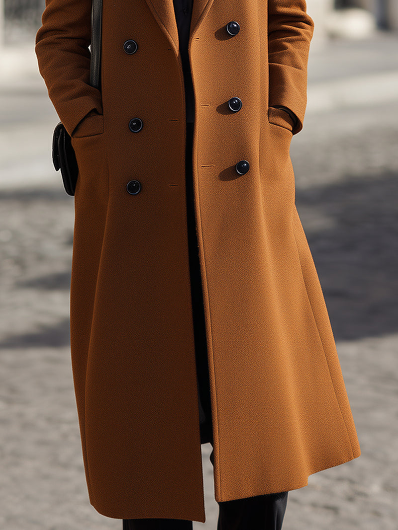 Double-Breasted Tailored Wool Coat