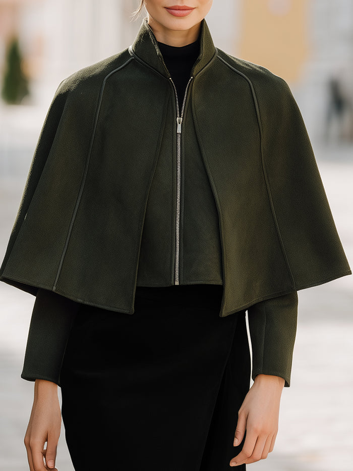 Sculpted Wool Cape Jacket