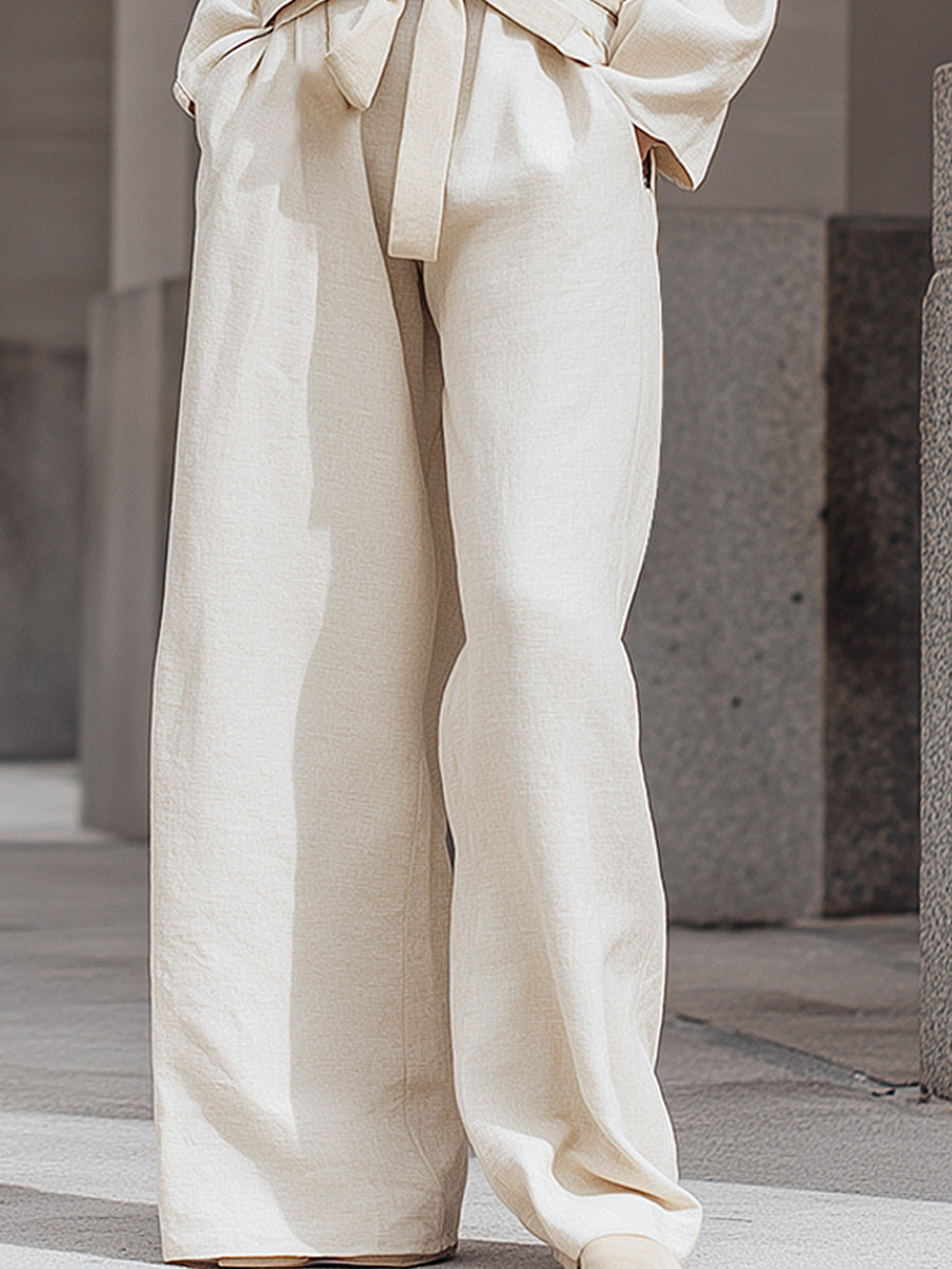 Belted WideBelted Wide-Leg Minimalist Set-Leg Minimalist Set