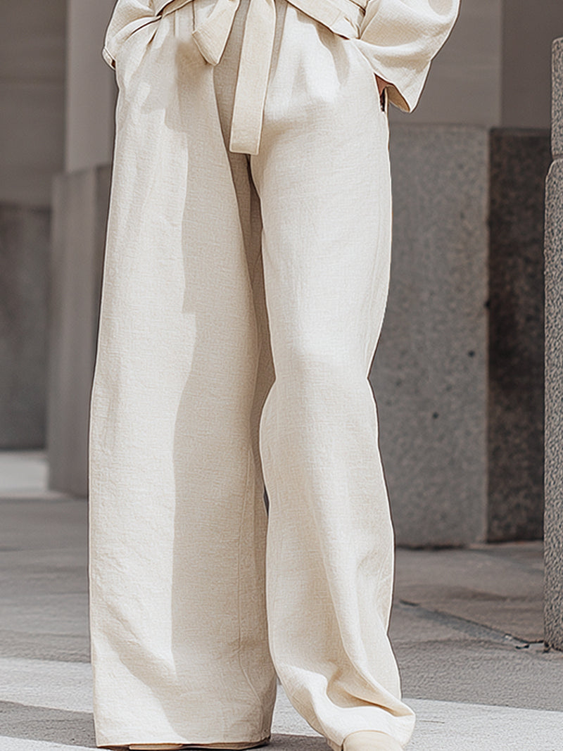 Belted WideBelted Wide-Leg Minimalist Set-Leg Minimalist Set