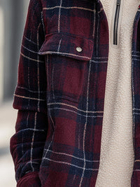 Plaid Fleece-Lined Sherpa Jacket