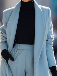 Pastel Blue Double-Breasted Coat