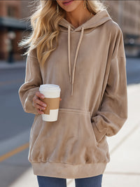 Camel Corduroy Oversized Hoodie