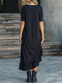 Elegant Draped Longline Dress