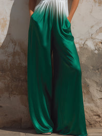 Halter Neck Gradient Wide-Leg Resort Jumpsuit