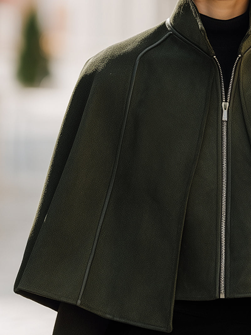 Sculpted Wool Cape Jacket