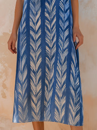 Short Sleeve Printed Midi Dress