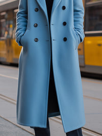 Wool-Blend Double-Breasted Coat