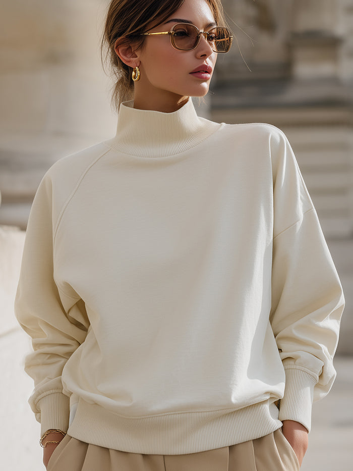 High-Neck Relaxed Sweatshirt