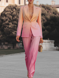 Sunset Ombre Tailored Blazer Pants Set