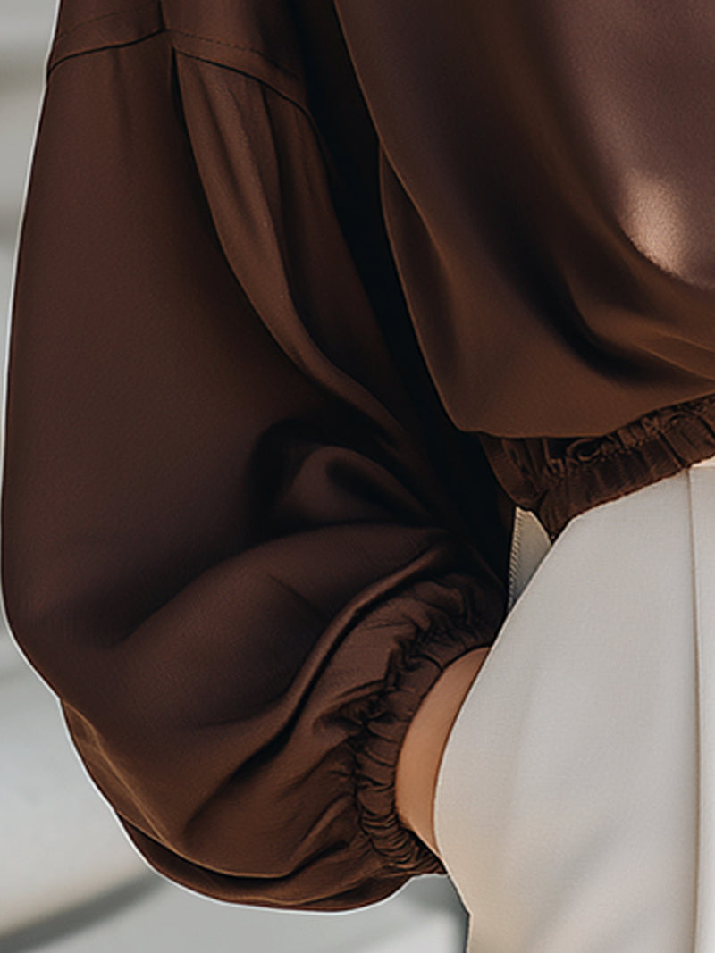 Thick Satin Zip-up Casual Jacket