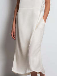 Sleeveless Minimalist Midi Dress With Structured Shoulders