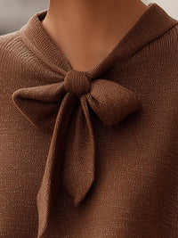 Mocha Bow-Tie Knit Sweater
