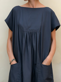 Gathered Waist Short Sleeve Midi Dress