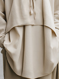 Layered Bow-Tie Collar Oversized Blouse