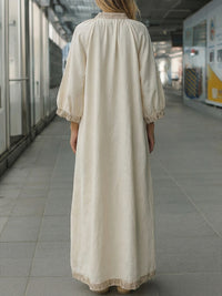 Long-Sleeve Relaxed Silhouette Maxi Dress