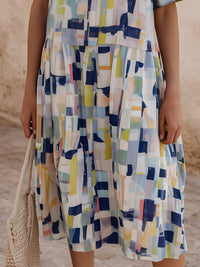 Abstract Print Relaxed Midi Dress