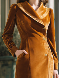 Velvet Shawl-Collar Maxi Dress