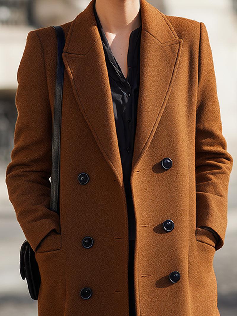Double-Breasted Tailored Wool Coat
